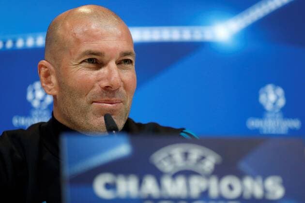 Themen der Woche - SPORT Bilder des Tages - SPORT Real Madrid s head coach Zinedine Zidane speaks during a press conference PK Pressekonferenz at Valdebebas sports facilities in Madrid, Spain, 30 April 2018.Real Madrid will face Bayern Munich in their UEFA Champions League semi finals second leg match the upcoming 01 May at Santiago Bernabeu stadium in the Spanish capital. Real Madrid s presser !ACHTUNG: NUR REDAKTIONELLE NUTZUNG!  Copyright: xChemaxMoyax GRAF5983 20180430-636606961837880590