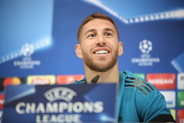 April 30, 2018 - Madrid, Spain - Sergio Ramos of Real Madrid attends a press conference PK Pressekonferenz at Valdebebas training ground on April 30, 2018 in Madrid, Spain. Real Madrid Training Session And Press Conference  - ZUMAn230 20180430_zaa_n230_533 Copyright: xRaddadxJebarahx