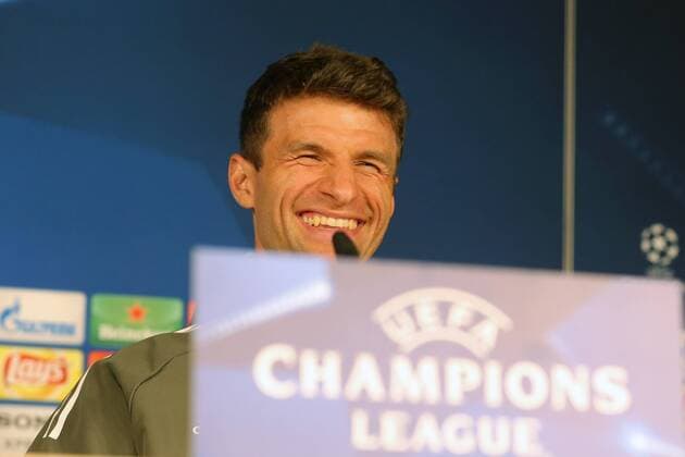 Thomas Mueller (FC Bayern Muenchen 25), Pressekonferenz, Real Madrid CF vs FC Bayern Muenchen, Champions League, Halbfinale, Fussball, 30.04.2018, Pressekonferenz, Real Madrid CF vs FC Bayern Muenchen, Champions League, Halbfinale, Fussball, 30.04.2018 Madrid Copyright: xLanger Eibner-Pressefotox EP_HLR