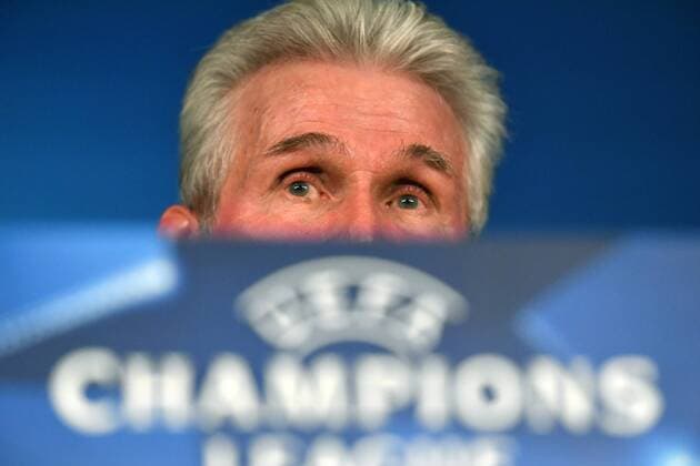 Jupp Heynckes (Trainer FC Bayern) bei der PK Pressekonferenz, PK, vor dem Spiel Real Madrid - FC Bayern UEFA-Champions League, CL, Halbfinale, 1 2 Finale, Rückspiel, Saison 2017 2018, Fußball, Fussball, soccer, Herren, Deutschland, Germany, Madrid, 30.4.2018 Stadion Bernabeu