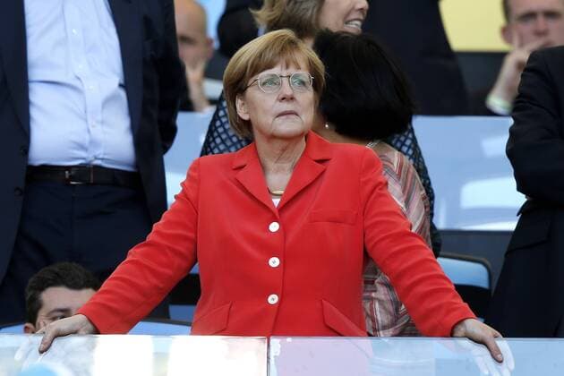 MERKEL Angela Bundeskanzlerin World Cup 2014 Brasil FIFA Fussball Weltmeisterschaften 2014 in Brasilien Finale Spiel Deutschland gegen Argentinien am 13.Juli 2014 in Rio de Janeiro