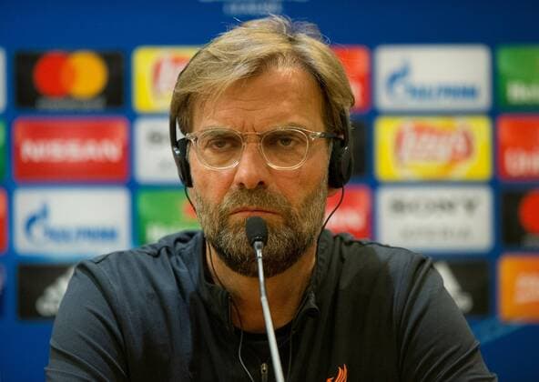 Liverpool press conference PK Pressekonferenz Liverpool manager Jurgen Klopp speaks during the Liverpool press conference at the Stadio Olimpico, Rome Content Not Available For UK Newspapers Copyright: xRussellxHartx FIL-11727-0004