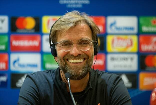 Bilder des Tages - SPORT Liverpool press conference PK Pressekonferenz Liverpool manager Jurgen Klopp smiles during the Liverpool press conference at the Stadio Olimpico, Rome Content Not Available For UK Newspapers Copyright: xRussellxHartx FIL-11727-0010