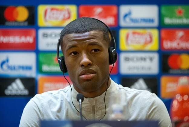Liverpool press conference PK Pressekonferenz Georginio Wijnaldum of Liverpool speaks during the Liverpool press conference at the Stadio Olimpico, Rome Content Not Available For UK Newspapers Copyright: xRussellxHartx FIL-11727-0016