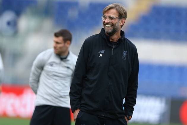 May 1, 2018 - Rome, Lazio, Italy - Jurgen Klopp of Liverpool during a training session at Stadio Olimpico on May 1, 2018 in Rome, Italy. Liverpool Training  - ZUMAn230 20180501_zaa_n230_682 Copyright: xMatteoxCiambellix
