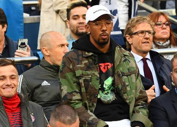 01.05.2018, xfux, Fussball Champions League, Halbfinale, Real Madrid - FC Bayern Muenchen, emspor, v.l. Arjen Robben (FC Bayern Muenchen), Jerome Boateng (FC Bayern Muenchen) Madrid