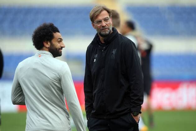 01.05.2018. Rome, Italy: Jurgen Klopp and Salah during the during workouts before the Uefa Champions League match AS Roma vs Liverpool in olympic stadium in Rome.  Copyright: xMarcoxIacobuccix xIPAx xMarcoxIacobuccix