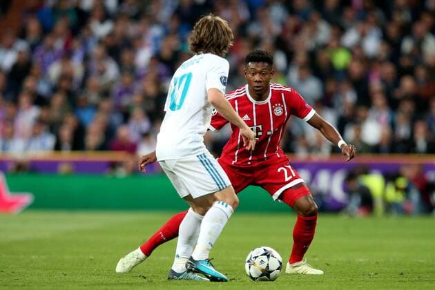 Luka Modric ( Real Madrid CF 10 ) David Alaba (FC Bayern Muenchen 27), Real Madrid CF vs FC Bayern Muenchen, Champions League, Halbfinale, Fussball, 01.05.2018, Real Madrid CF vs FC Bayern Muenchen, Champions League, Halbfinale, Fussball, 01.05.2018 Madrid Copyright: xLanger Eibner-Pressefotox EP_HLR
