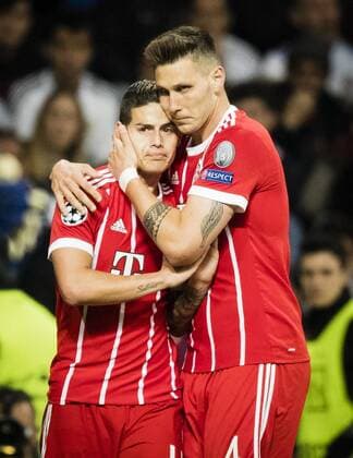 Madrid, 01.05.2018 Torjubel: James Rodr’guez (FCB), Niklas Süle (FCB) Real Madrid - Bayern München