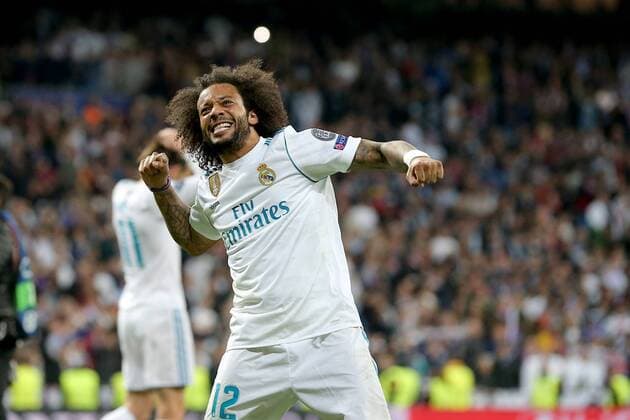 Bilder des Tages - SPORT Marcelo ( Real Madrid CF 12 ) nach dem erreichen des Finale, Real Madrid CF vs FC Bayern Muenchen, Champions League, Halbfinale, Fussball, 01.05.2018, Real Madrid CF vs FC Bayern Muenchen, Champions League, Halbfinale, Fussball, 01.05.2018 Madrid Copyright: xLanger Eibner-Pressefotox EP_HLR