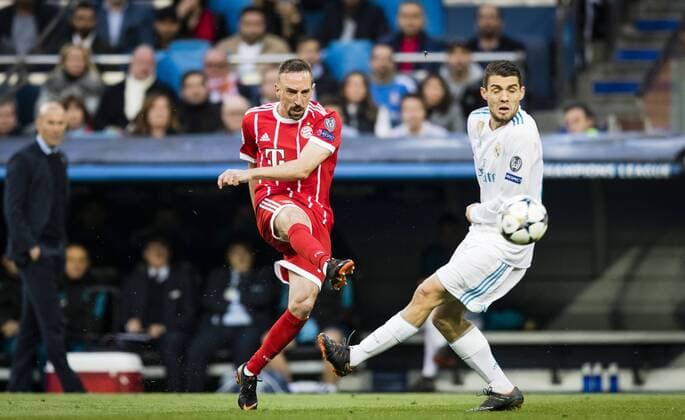 Madrid, 01.05.2018 Franck Ribery (FCB), Mateo Kovacic (Real) Real Madrid - Bayern München