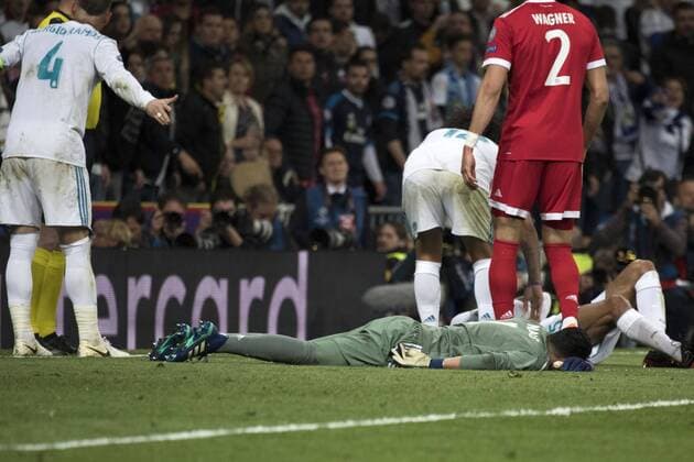 Keylor Navas beim UEFA Champions League Halbfinalspiel Real Madrid gegen FC Bayern München (2:2) im Estadio Santiago Bernabeu. Madrid, 01.05.2018