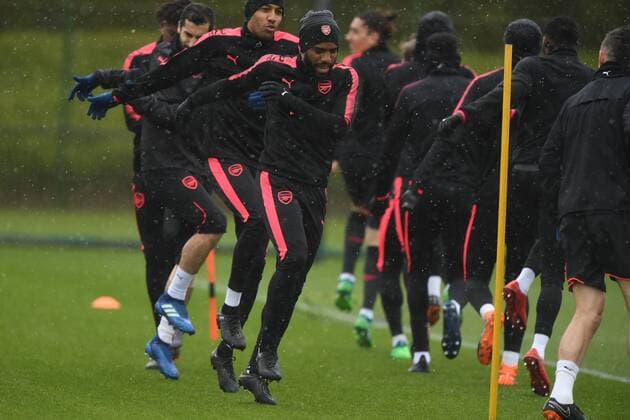 Arsenal Training Alexandre Lacazette during the Arsenal training session at Colney Training Centre, Colney Content Not Available For UK Newspapers Copyright: xSimonxDaelx FIL-11738-0016