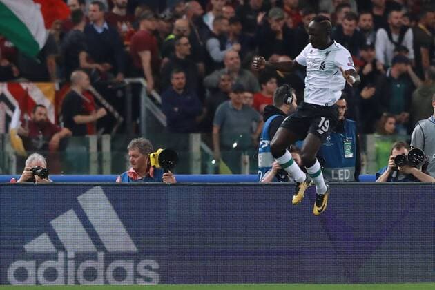 Esultanza dopo il gol di Sadio Mane Liverpool goal celebration Roma 02-05-2018 Stadio Olimpico Football Calcio UEFA Champions League 2017 2018 AS Roma - Liverpool Semifinali di ritorno, Semi finals 2nd leg Foto Cesare Purini Insidefoto cesarexpurini