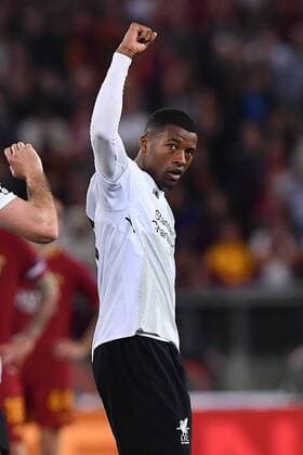 As Roma 02 05 2018 - Champions League Roma-Liverpool foto Antonello Sammarco Image nella foto: esultanza gol Georginio Wijnaldum 