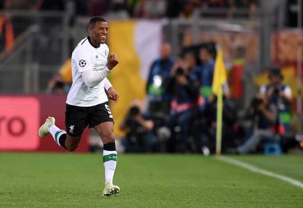 FUSSBALL CHAMPIONS LEAGUE SAISON 2017 2018 HALBFINALE RUECKSPIEL AS Rom - FC Liverpool 02.05.2018 Torjubel nach dem 1:2: Georginio Wijnaldum (FC Liverpool) Rom