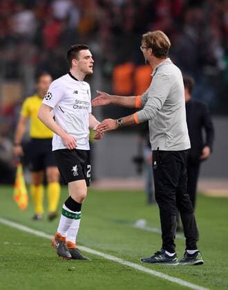 FUSSBALL CHAMPIONS LEAGUE SAISON 2017 2018 HALBFINALE RUECKSPIEL AS Rom - FC Liverpool 02.05.2018 James Milner (li) und Trainer Juergen Klopp (re, beide FC Liverpool) Rom
