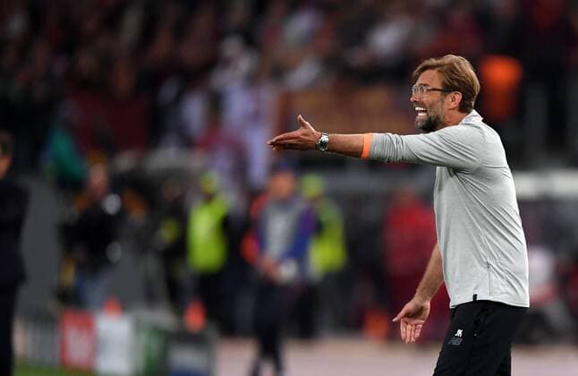 FUSSBALL CHAMPIONS LEAGUE SAISON 2017 2018 HALBFINALE RUECKSPIEL AS Rom - FC Liverpool 02.05.2018 Trainer Juergen Klopp (FC Liverpool) engagiert an der Seitenlinie Rom