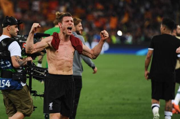 IPP20180502 Football - soccer: UEFA Champions League 2017 2018, AS Rom - FC Liverpool, esulta Georginio Wijnaldum. (Hinweis: Verwendung nur in Deutschland - only Germany) *** IPP20180502 Football soccer UEFA Champions League 2017 2018 AS Roma Liverpool esulta Georginio Wijnaldum Note Use only in Germany only Germany 