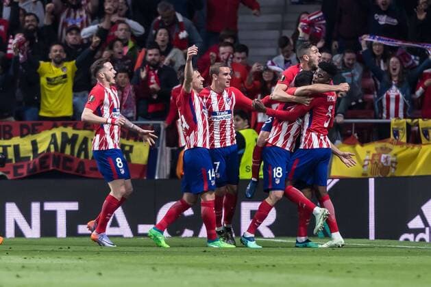 Spanien, Madrid 03.05.2018, UEFA Europa League - 2017 2018 Season, Semi-finals, Second leg, Halbfinale, Atletico Madrid - Arsenal FC, jubel, Torjubel um Diego Costa (ATL) nach dem treffer zum 1:0 ( DeFodi048