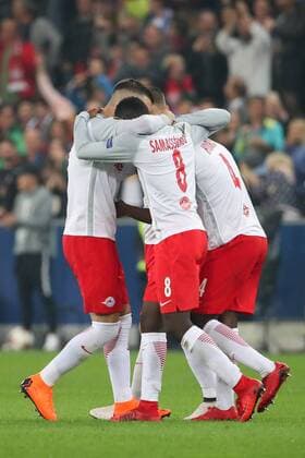 SOCCER - EL, RBS vs Marseille SALZBURG,AUSTRIA,03.MAY.18 - SOCCER - UEFA Europa League, semifinal, Red Bull Salzburg vs Olympique Marseille. Image shows the rejoicing of RBS. GEPAxpictures xChristianxWalgram