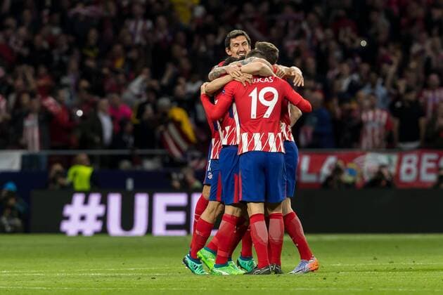 Spanien, Madrid 03.05.2018, UEFA Europa League - 2017 2018 Season, Semi-finals, Second leg, Halbfinale, Atletico Madrid - Arsenal FC, Atletico Madrid schlussjubel ( DeFodi048