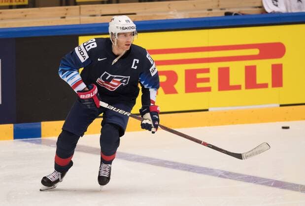 04.05.2018, xblx, Eishockey WM 2018, USA - Kanada, emspor, v.l. Patrick Kane (Team USA) Herning