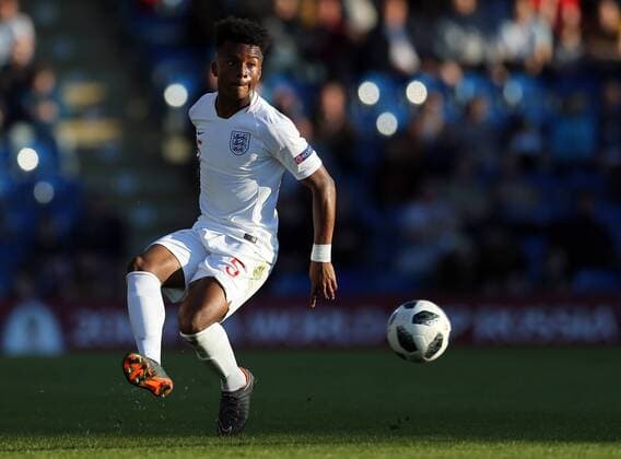 England v Israel UEFA EURO EM Europameisterschaft Fussball U17 U 17 Championship Ethan Laird of England during the UEFA Euro U17 Championship match at the Proact stadium, Chesterfield Content Not Available For UK Newspapers Copyright: xSimonxMoorex FIL-11743-0044