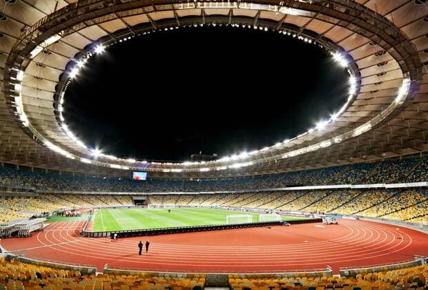 Kiev: NSC Olympic Stadium NSC Olympic Stadium. Stadium holding the final of the Champions League in 2018. Kiev Kiev Ukraine NSC Olympic Stadium  AlexandrxGusevx xPacificxPress