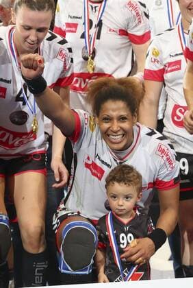 Joie Marta Mangue (Brest) HANDBALL : Toulon St Cyr vs Brest - Finale Coupe de France Femmes - 05 05 2018 GwendolineLeGoff Panoramic 