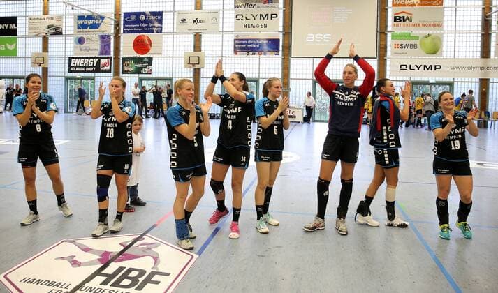 Bietigheim, Handball 1. Bundesliga SG BBM Bietigheim vs. HC Rödertal: Schlussjubel BBM
