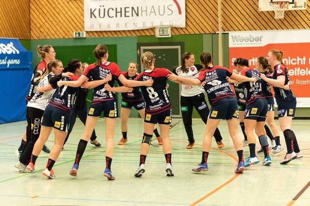 Sigesjubel,SG H2Ku Herrenberg, SG H2Ku Herrenberg Kuties vs. Kurpfalz Baeren, Handball, 2.Bundesliga, Frauen, HBF, Saison 17 18, 05.05.2018, SG H2Ku Herrenberg Kuties vs. Kurpfalz Baeren, Handball, 2.Bundesliga, Frauen, HBF, Saison 17 18, 05.05.2018 Herrenberg Copyright: xEibner-Pressefoto WolfgangxFrankx SGH
