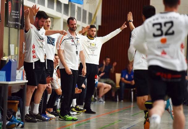 05.05.2018, xpsx, Handball 3.Liga, HSG Hanau - TV Grosswallstadt v.l. Trainer Patrick Beer (HSG Hanau) Hanau Hessen Deutschland