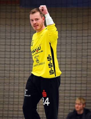 05.05.2018, xpsx, Handball 3.Liga, HSG Hanau - TV Grosswallstadt v.l. jubel Sebastian Schermuly (Hanau) Hanau Hessen Deutschland