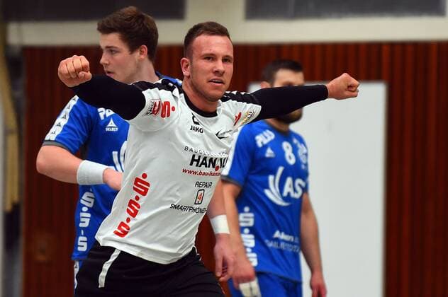 05.05.2018, xpsx, Handball 3.Liga, HSG Hanau - TV Grosswallstadt v.l. jubel Jannik Ruppert (Hanau) Hanau Hessen Deutschland
