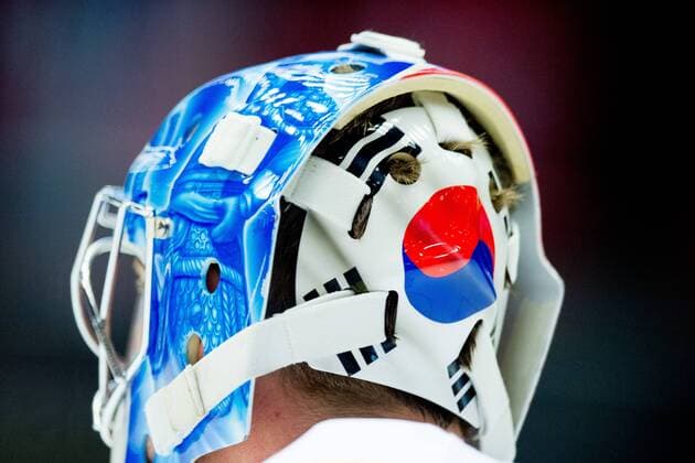 180506 Goaltender Matt Dalton of South Korea during the IIHF Ice hockey Eishockey World Championship WM Weltmeisterschaft match between South Korea and Canada on May 6, 2018 in Herning. Photo: Vegard Wivestad Gr¿tt BILDBYRN kod VG 170154 Copyright: VEGARDxWIVESTADxGR¯TT BB180506BB136
