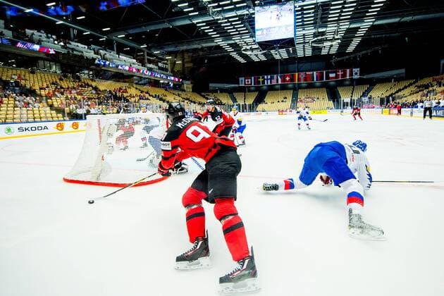 180506 Connor McDavid of Canada during the IIHF Ice hockey Eishockey World Championship WM Weltmeisterschaft match between South Korea and Canada on May 6, 2018 in Herning. Photo: Vegard Wivestad Gr¿tt BILDBYRN kod VG 170154 Copyright: VEGARDxWIVESTADxGR¯TT BB180506BB165