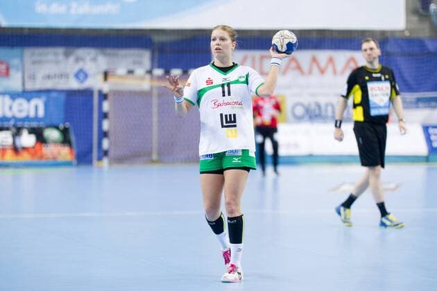 Michaela Hrbkova (Nr. 11 Frisch Auf Goeppingen Frauen) VfL Oldenburg Handball vs Frisch Auf! Goeppingen Frauen VfL Oldenburg Handball vs Frisch Auf! Goeppingen Frauen, Handball, Handball Bundesliga, Saison 2017 2018, 06.05.2018 Oldenburg Copyright: xDanielxReinelt xEibner-Pressefotox EP_drt
