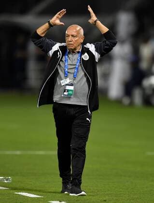 (180508) -- DOHA, May 8, 2018 -- Al Sadd SC s head coach Jesualdo Ferreira reacts during the round of 16 in the AFC Asian Champions League football match against Al Ahli Saudi at the Jassim Bin Hamad Stadium, in Doha, capital of Qatar, May 7, 2018. Al Sadd SC won 2-1. ) (SP)QATAR-DOHA-SOCCER-AFC CHAMPIONS LEAGUE-AL SADD VS AL AHLI SAUDI Nikku 