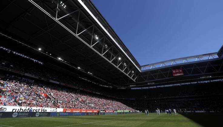 Fußball, Stadiongeschichte Fortuna Düsseldorf ESPRIT Arena Fussball 2.Fussball Liga Saison 2017-2018 Spiel Fortuna Duesseldorf - Holstein Kiel 1 : 1 am 06.Mai 2018 in der Esprit Arena in Duesseldorf