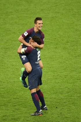 joie des joueurs du PSG apres le but de LO CELSO Giovani (PSG) FOOTBALL : Les herbiers vs PSG - Finale de la Coupe de France - St Denis - 08 05 2018 JBAutissier Panoramic 