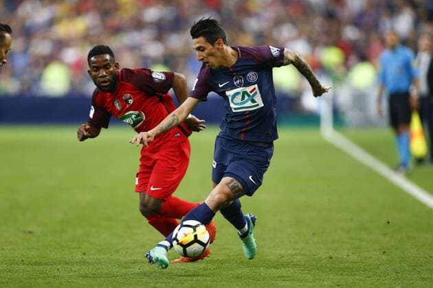 DI MARIA Angel (PSG) vs Rodrigue Bongongui (Les Herbiers) FOOTBALL : Les Herbiers vs Paris Saint Germain - Finale Coupe de France - 08 05 2018 GwendolineLeGoff Panoramic 