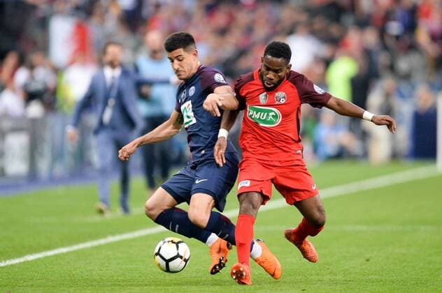 11 Louis Bongongui (her) - 17 YURI BERCHICHE (PSG) FOOTBALL : Les Herbiers vs Paris SG - Coupe de France - Finale - 08 05 2018 AnthonyBIBARD FEP Panoramic 