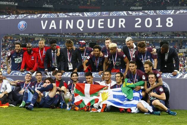 Joie equipe (PSG) FOOTBALL : Les Herbiers vs Paris Saint Germain - Finale Coupe de France - 08 05 2018 GwendolineLeGoff Panoramic 