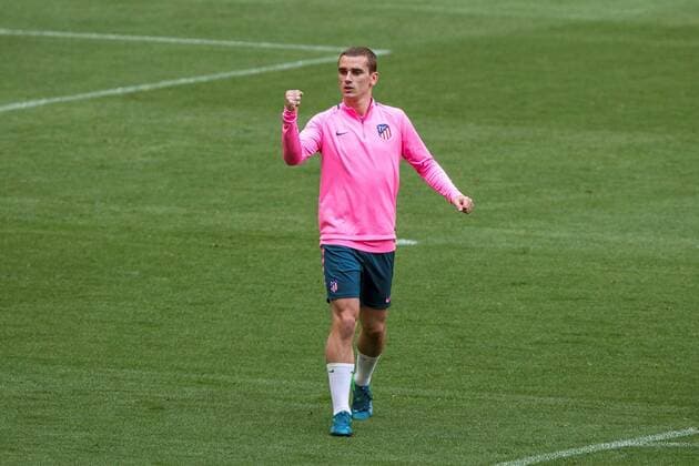 French striker of the Atletico Madrid Antoine Griezmann reacts during a training session of the club s UEFA Europa League final media open day at Wanda Metropolitano stadium in Madrid, Spain, 09 May 2018. Atletico Madrid will face Olympique Marseille in the UEFA Europa League final on 16 May 2018 in Lyon. Training session of Atletico Madrid !ACHTUNG: NUR REDAKTIONELLE NUTZUNG!  Copyright: xRodrigoxJimenezx MDD01 20180509-636614995274894964