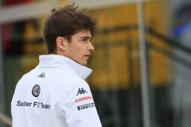 10th May, Circuit de Barcelona, Barcelona, Spain; Spanish Formula One Grand Prix, driver arrivals and press conference PK Pressekonferenz Alfa Romeo Sauber F1 Team C37 & x2013; Charles Leclerc  ActionPlus12022960