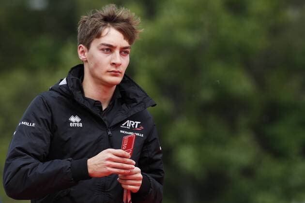 10th May, Circuit de Barcelona, Barcelona, Spain; Spanish Formula One Grand Prix, driver arrivals and press conference PK Pressekonferenz George Russell arrives to the track  ActionPlus12022989