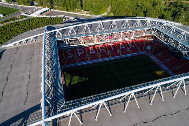 MOSCOW, RUSSIA - MAY 10, 2018: An aerial view of Spartak Stadium, a venue for 2018 FIFA World Cup WM Weltmeisterschaft Fussball matches. Sergei Bobylev TASS  TS07F0FA