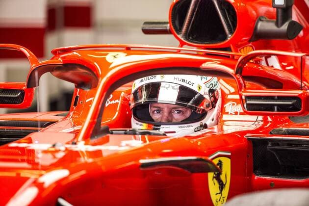 Bilder des Tages - SPORT May 11, 2018 - Montmelo, Spain - 05 Sebastian Vettel from Germany with Scuderia Ferrari SF71H portrait during the Spanish Formula One Grand Prix at Circuit de Catalunya on 11, 2018 in Montmelo, Spain. Spanish F1 Grand Prix - Practice  - ZUMAn230 20180511_zaa_n230_989 Copyright: xXavierxBonillax