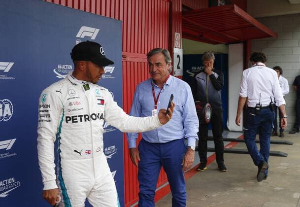 Motorsports: FIA Formula One World Championship WM Weltmeisterschaft 2018, Grand Prix of Spain, 44 Lewis Hamilton (GBR, Mercedes AMG Petronas Motorsport), Carlos Sainz senior Barcelona Spain